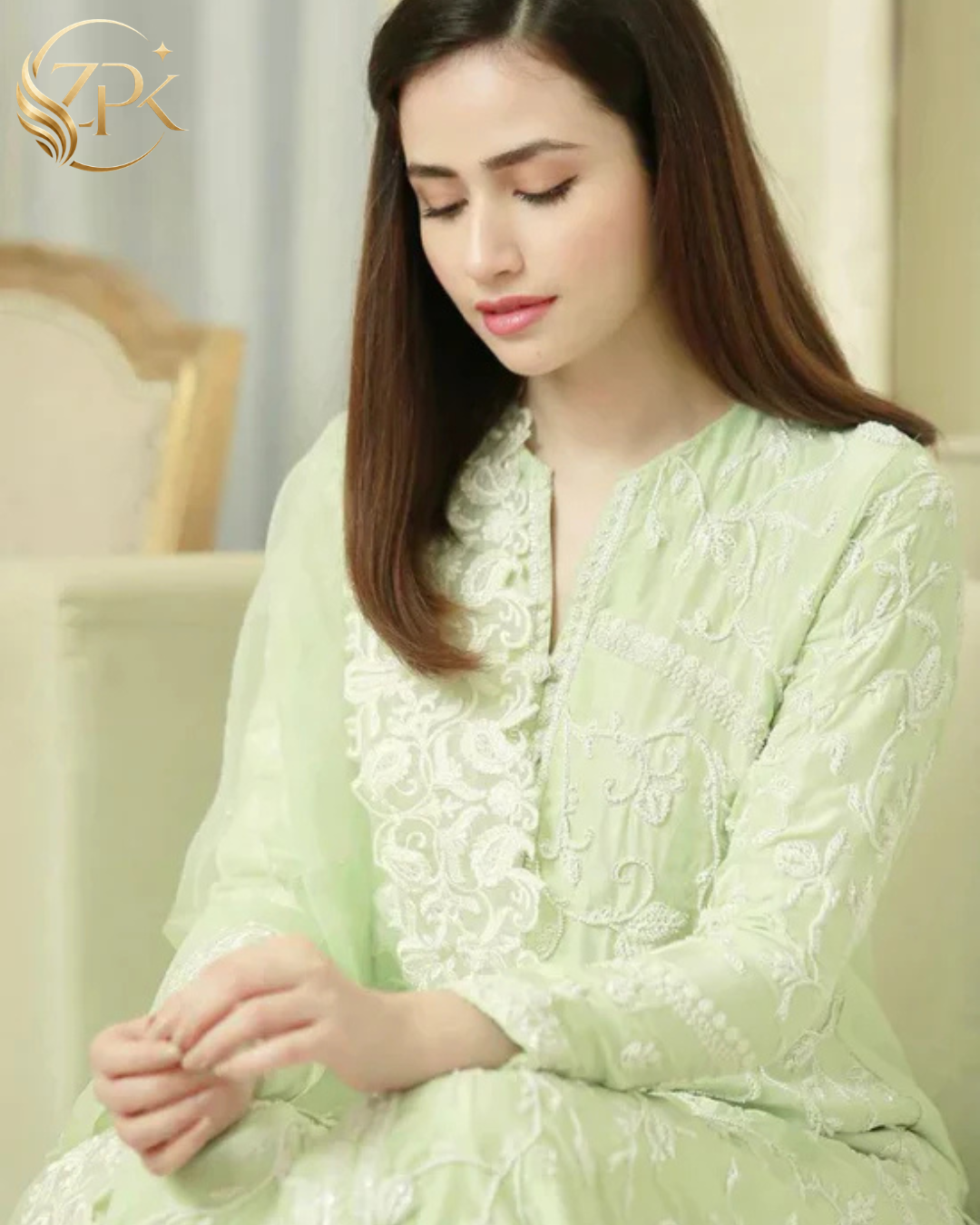 BAREEZE- 3PC LAWN EMBROIDERED SHIRT WITH ORGANZA EMBROIDERED DUPATTA & TROUSER-ZPK-4605