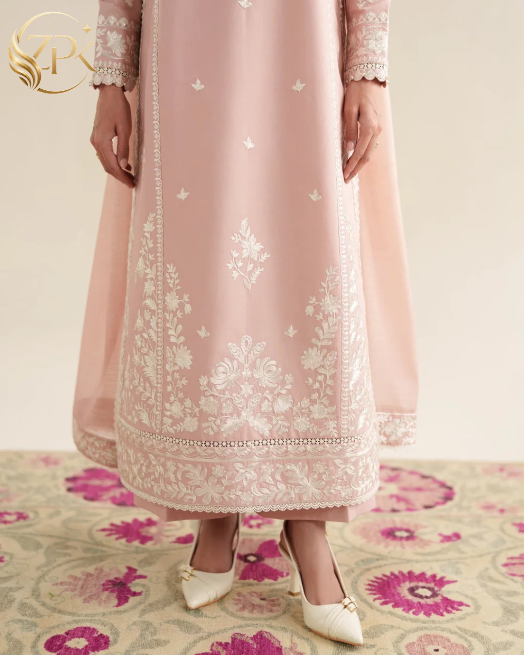 ZAIB-3PC LAWN EMBROIDERED SHIRT WITH CHIFFON EMB DUPATTA AND TROUSER-ZPK-4915