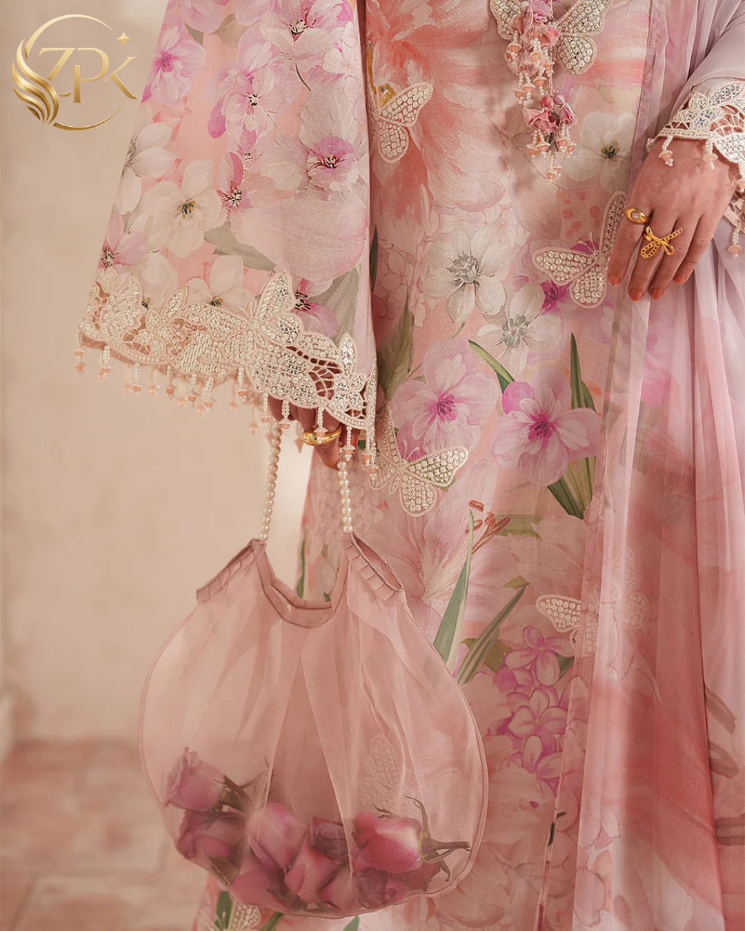 BAROQUE-3PC LAWN DIGITAL PRINTED EMB SHIRT WITH SILK PRINTED DUPATTA AND TROUSER-ZPK-054