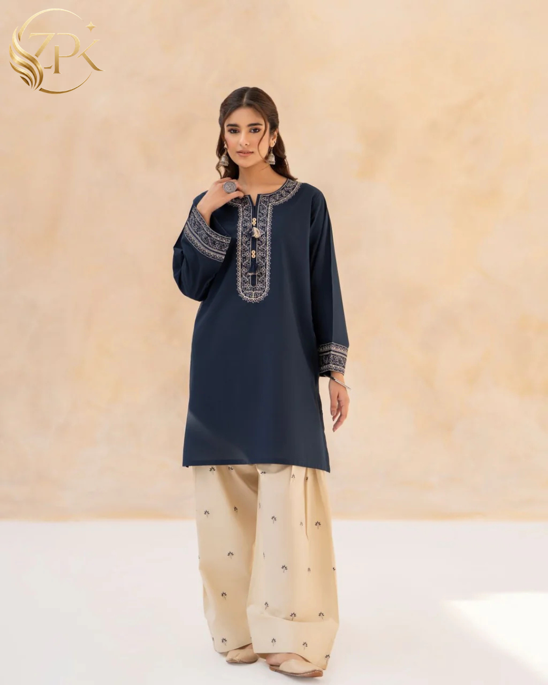 LAZULI-2PC LAWN EMBROIDERED SHIRT WITH LAWN EMBROIDERED TROUSER-ZPK-259