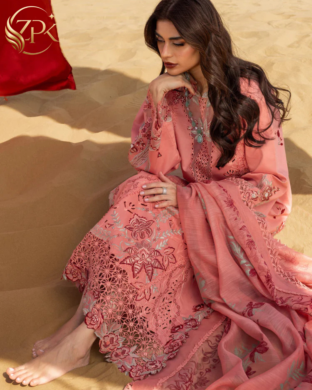 RANG RASIYA-3PC LAWN CHIKANKARI EMBROIDERED SHIRT WITH KHAADI NET EMBROIDERED DUPATTA AND TROUSER -ZPK-4775