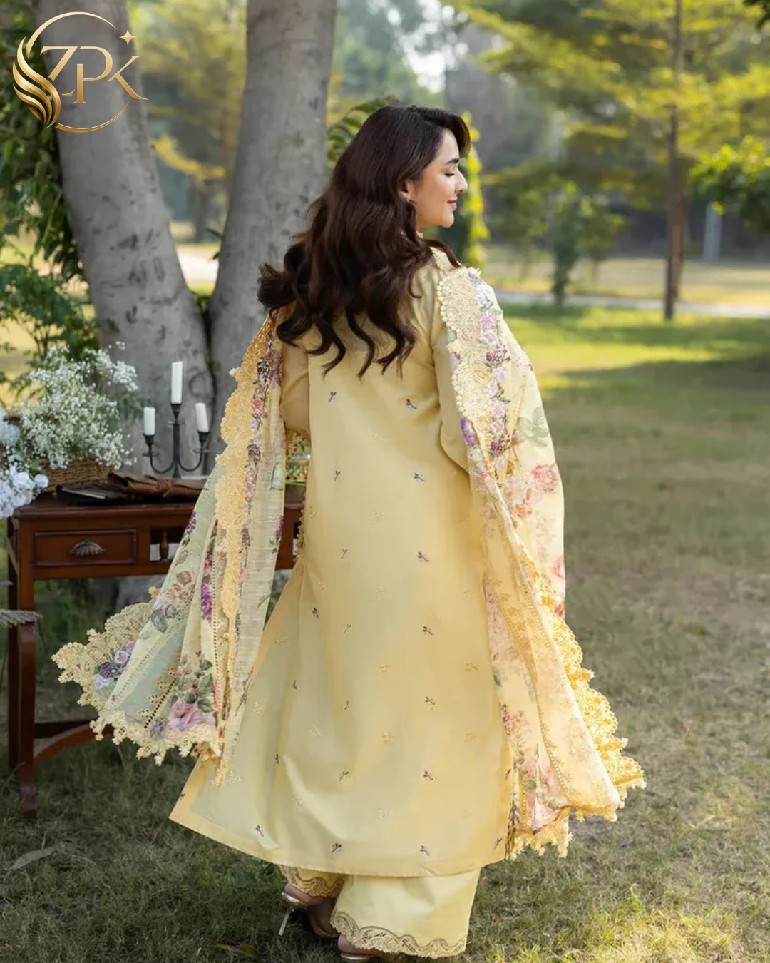 RANG RASIYA-3PC LAWN EMBROIDERED SHIRT WITH CHIFFON PRINTED EMBROIDERED DUPATTA AND TROUSER-ZPK-4801
