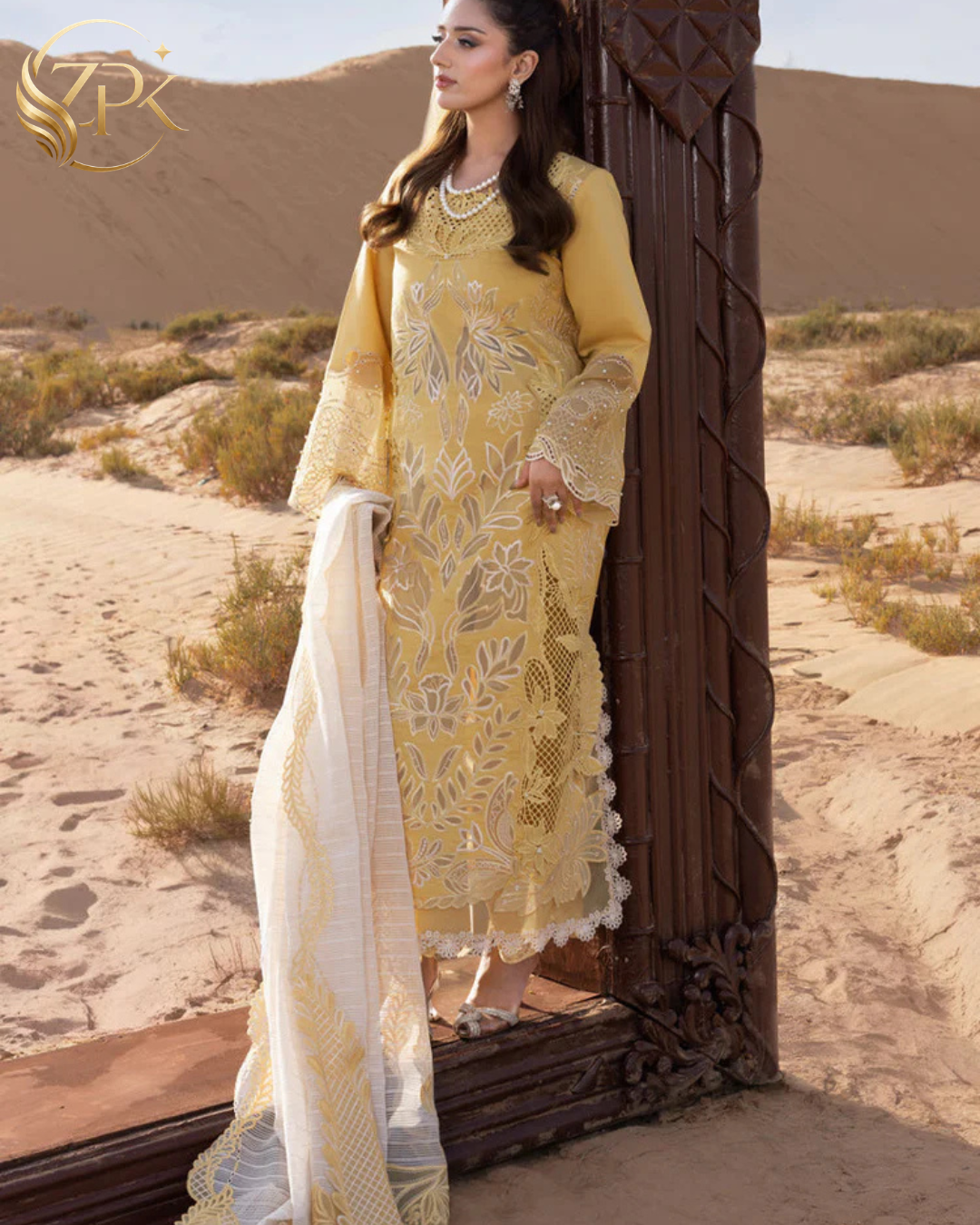 RANG RASIYA-3PC LAWN LASERCUTWORK EMBROIDERED SHIRT WITH KHAADI NET EMBROIDERED DUPATTA AND TROUSER -ZPK-4769