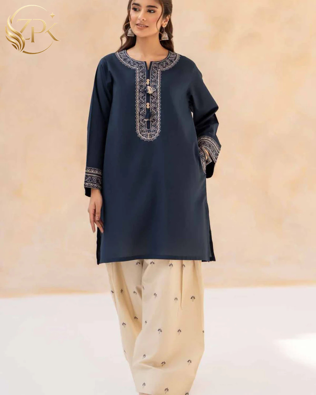 LAZULI-2PC LAWN EMBROIDERED SHIRT WITH LAWN EMBROIDERED TROUSER-ZPK-259