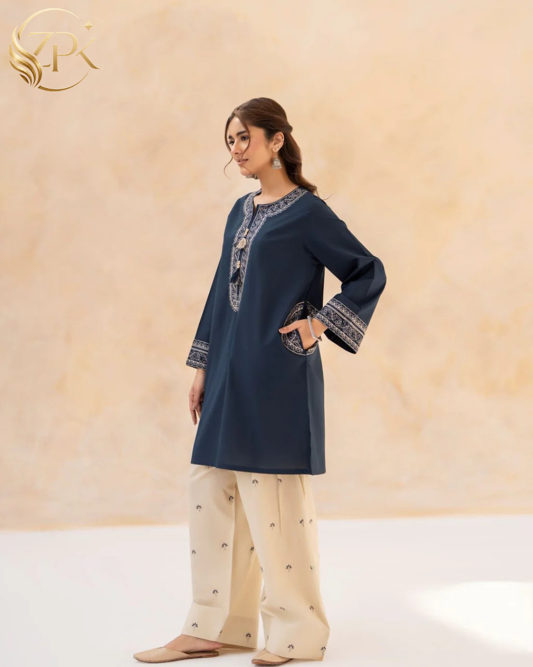 LAZULI-2PC LAWN EMBROIDERED SHIRT WITH LAWN EMBROIDERED TROUSER-ZPK-259