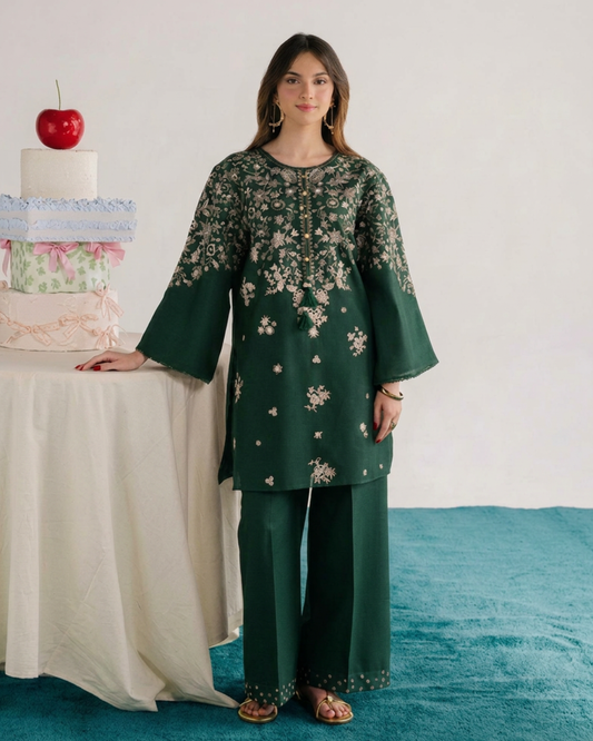 BATIK-2PC LAWN EMBROIDERED SHIRT& SLEEVES WITH LAWN EMB TROUSER-ZPK-268
