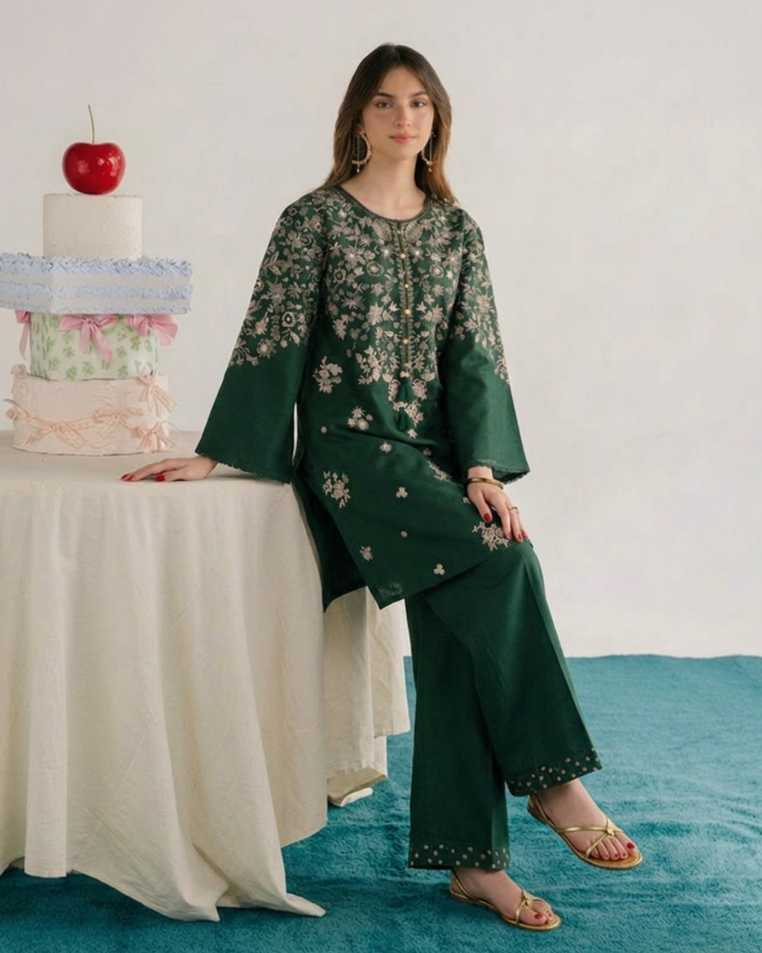 BATIK-2PC LAWN EMBROIDERED SHIRT& SLEEVES WITH LAWN EMB TROUSER-ZPK-268