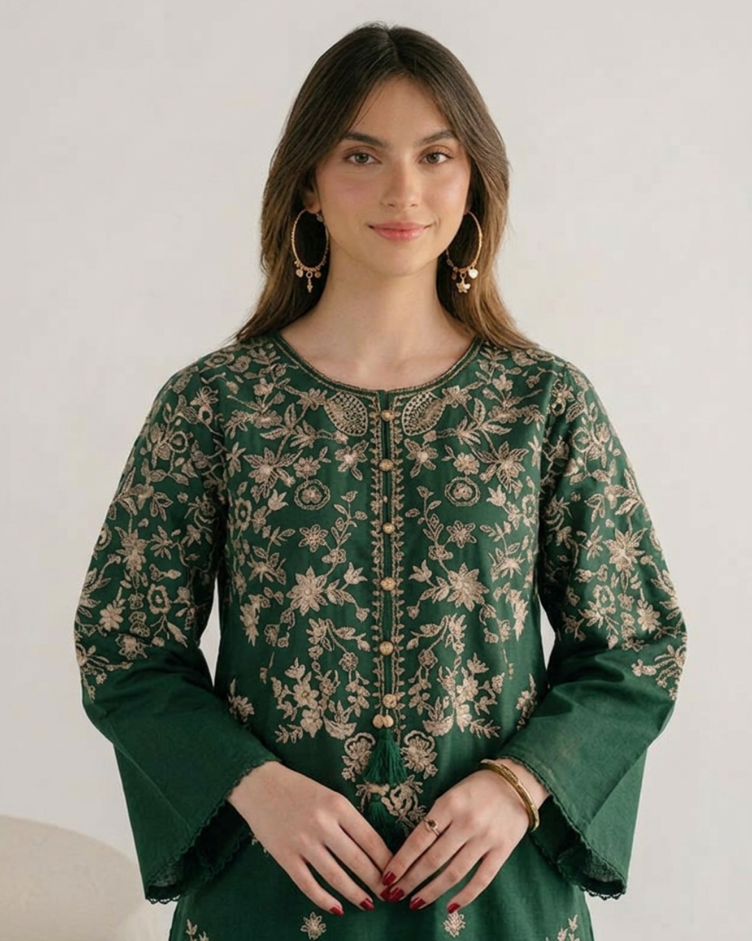 BATIK-2PC LAWN EMBROIDERED SHIRT& SLEEVES WITH LAWN EMB TROUSER-ZPK-268