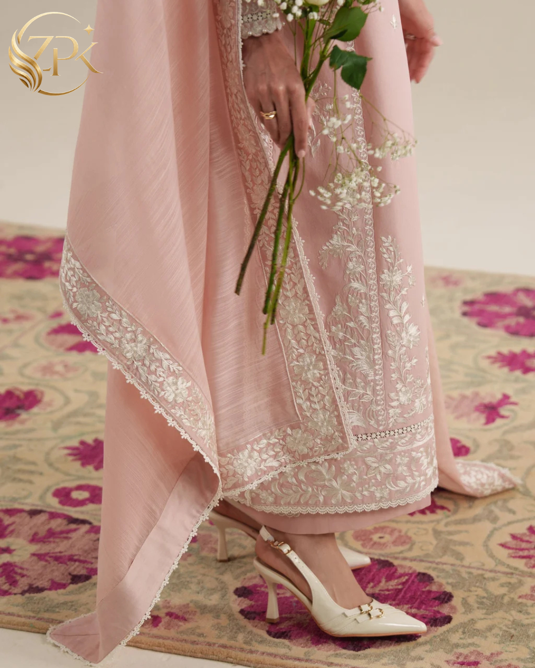 ZAIB-3PC LAWN EMBROIDERED SHIRT WITH CHIFFON EMB DUPATTA AND TROUSER-ZPK-4915