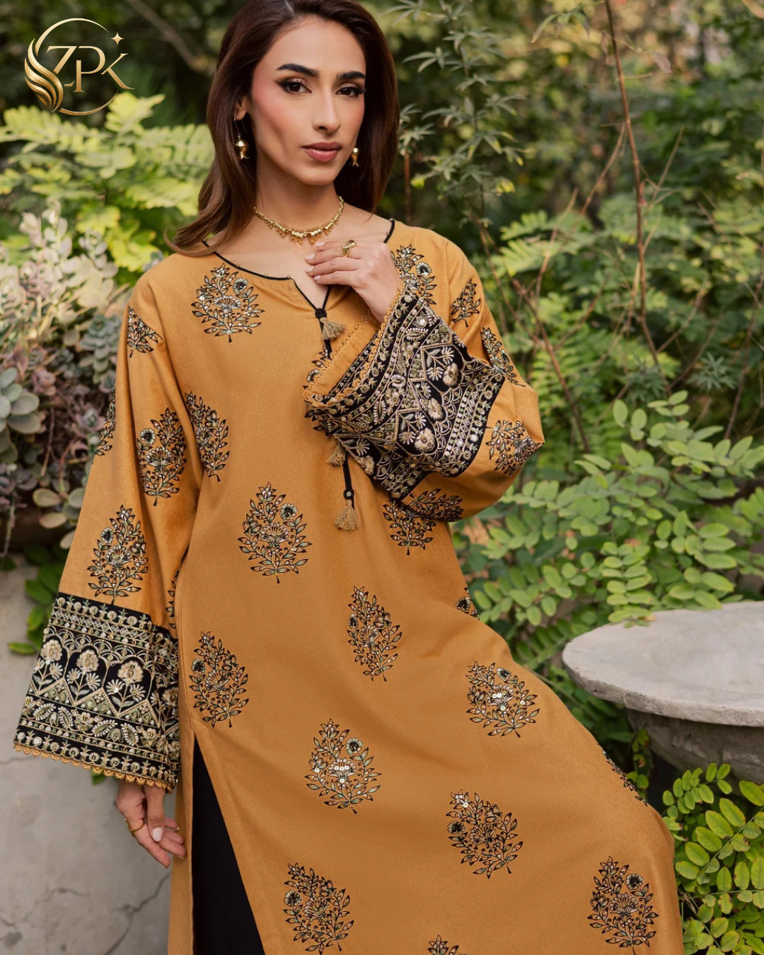 BATIK-2PC LAWN EMBROIDERED SHIRT WITH EMBROIDRED SLEEVES & EMB TROUSER-ZPK-239