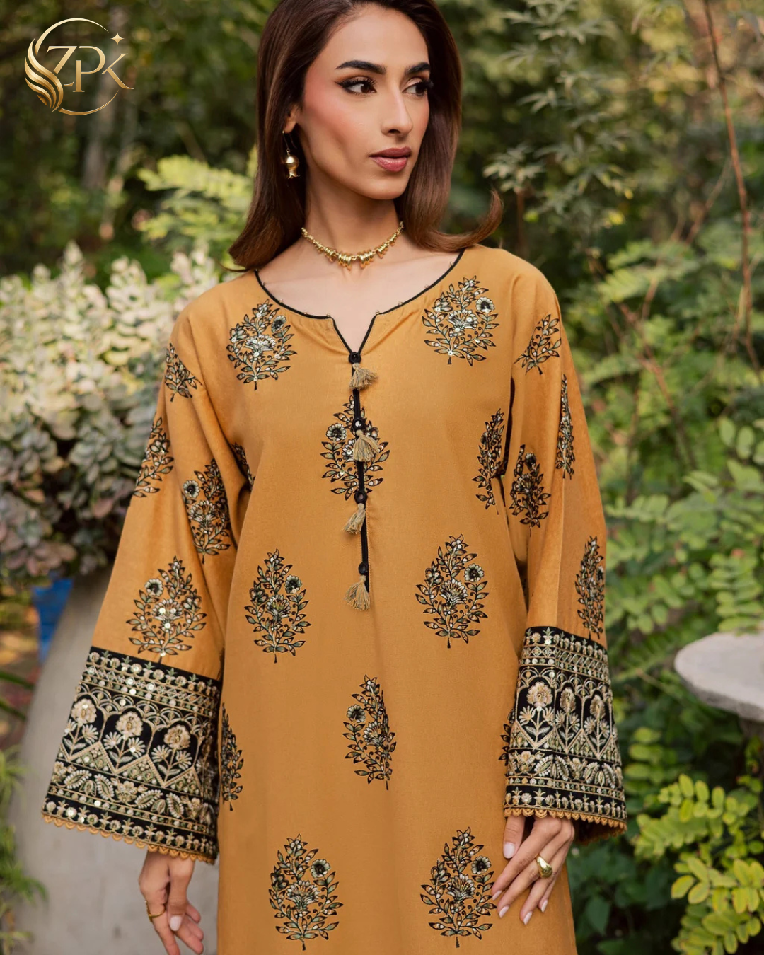 BATIK-2PC LAWN EMBROIDERED SHIRT WITH EMBROIDRED SLEEVES & EMB TROUSER-ZPK-239