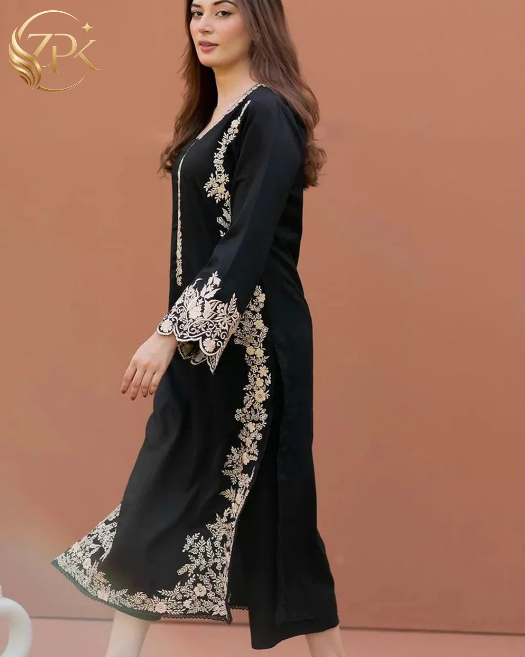 LAJWANTI-2PC LAWN EMBROIDERED SHIRT WITH LAWN EMBROIDERED SLEEVES-ZPK-214
