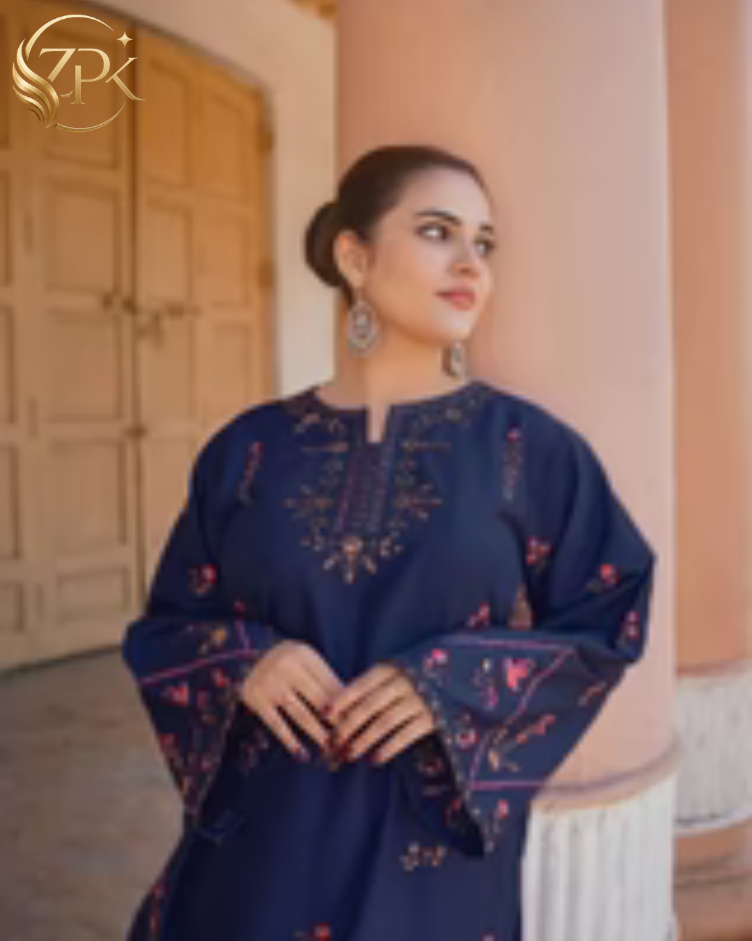 URGE-2PC LAWN EMB DRESS WITH EMB SLEEVES AND EMB TROUSER-ZPK-228