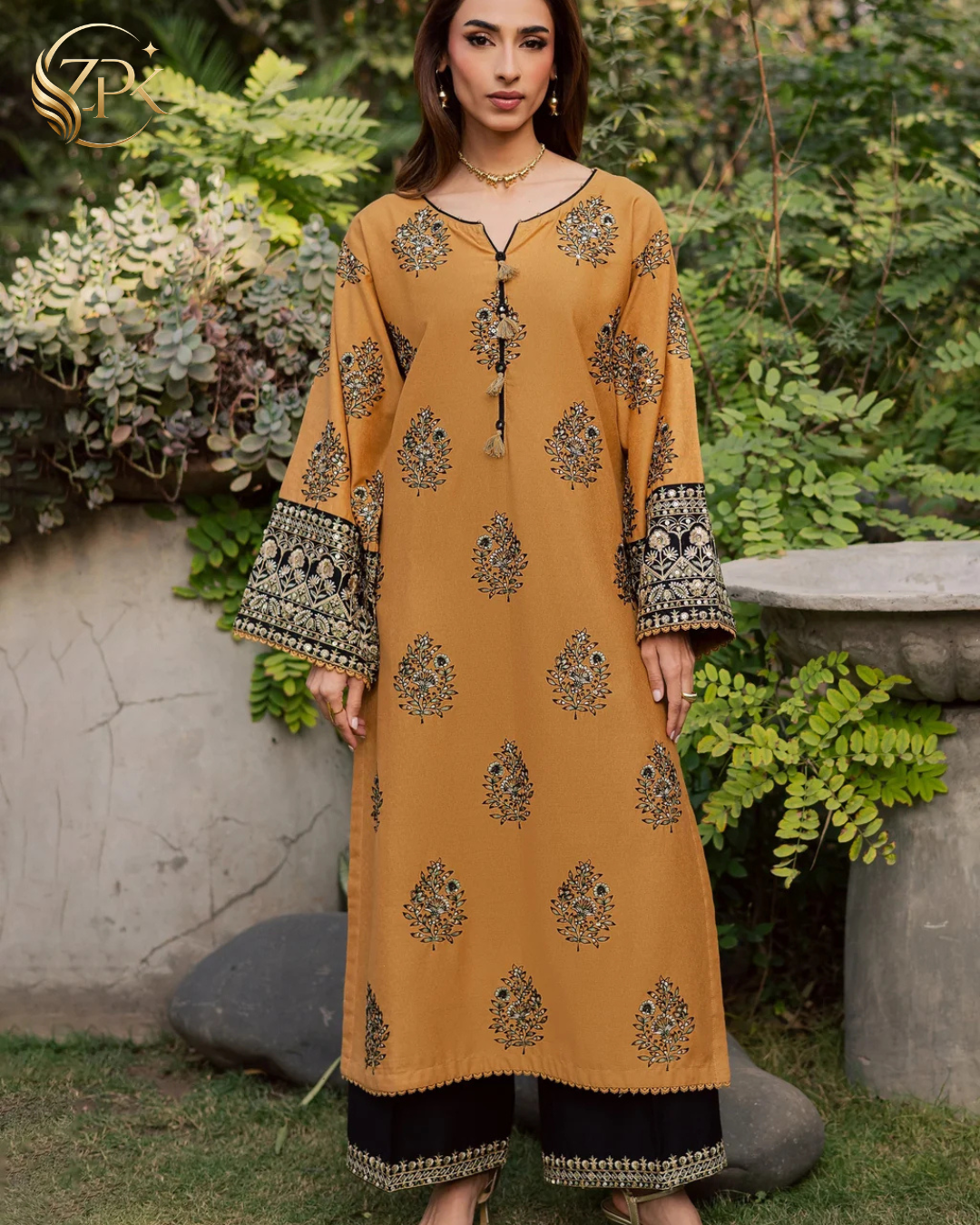 BATIK-2PC LAWN EMBROIDERED SHIRT WITH EMBROIDRED SLEEVES & EMB TROUSER-ZPK-239