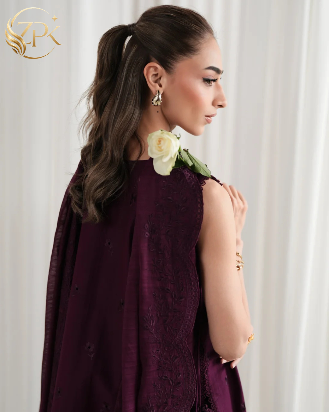ZAIB-3PC LAWN EMBROIDERED SHIRT WITH KHADDI NET EMB DUPATTA AND TROUSER-ZPK-4922