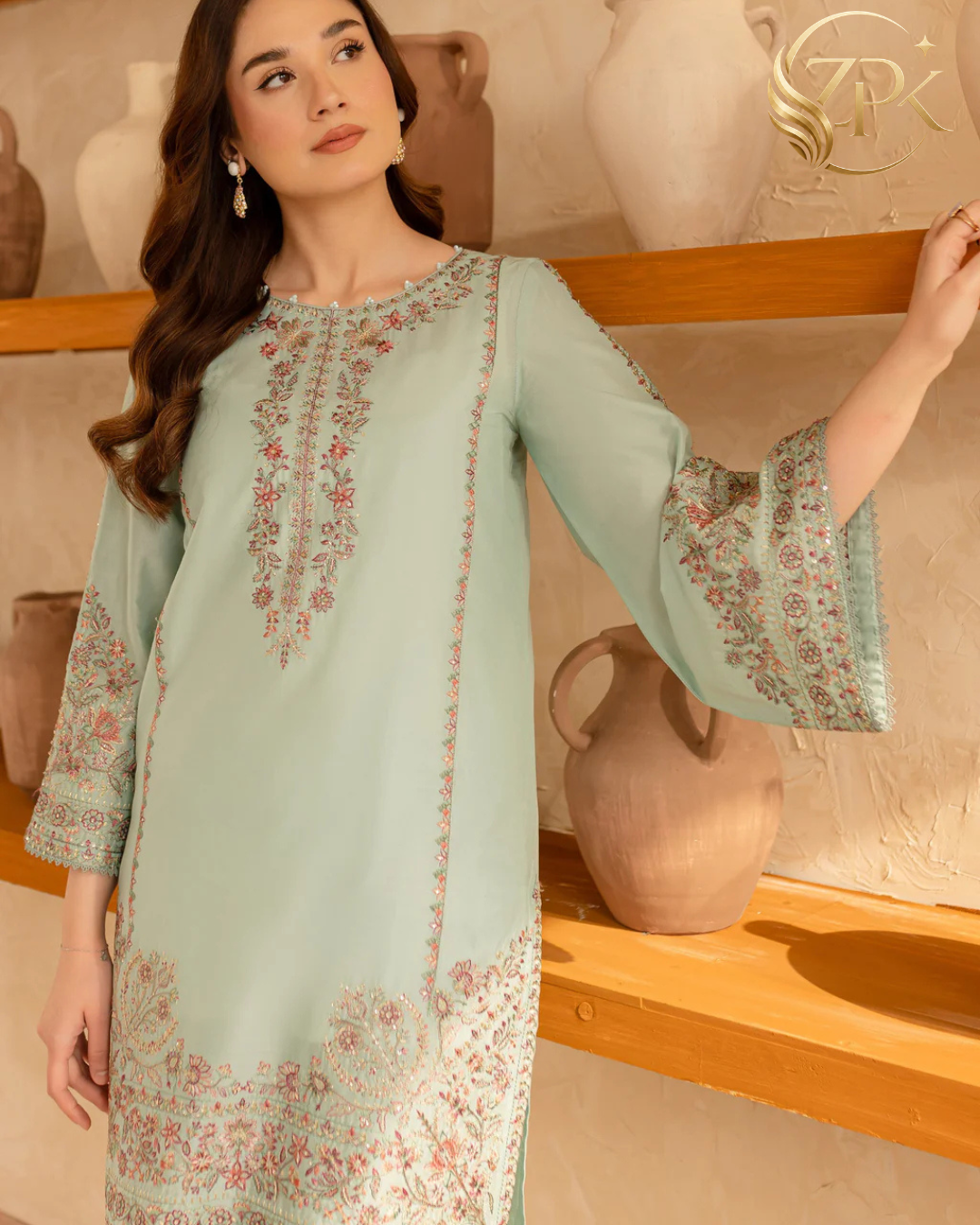 BATIK-2PC LAWN EMBROIDERED SHIRT WITH EMBROIDERED TROUSER-ZPK-218