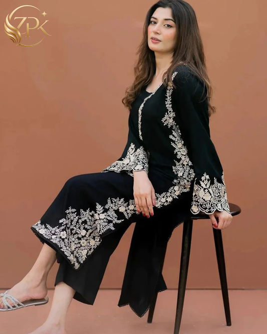 LAJWANTI-2PC LAWN EMBROIDERED SHIRT WITH LAWN EMBROIDERED SLEEVES-ZPK-214