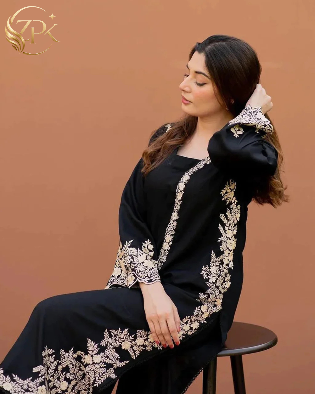 LAJWANTI-2PC LAWN EMBROIDERED SHIRT WITH LAWN EMBROIDERED SLEEVES-ZPK-214