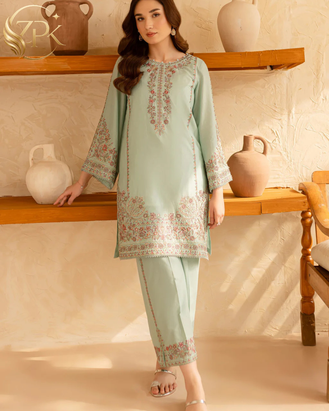 BATIK-2PC LAWN EMBROIDERED SHIRT WITH EMBROIDERED TROUSER-ZPK-218