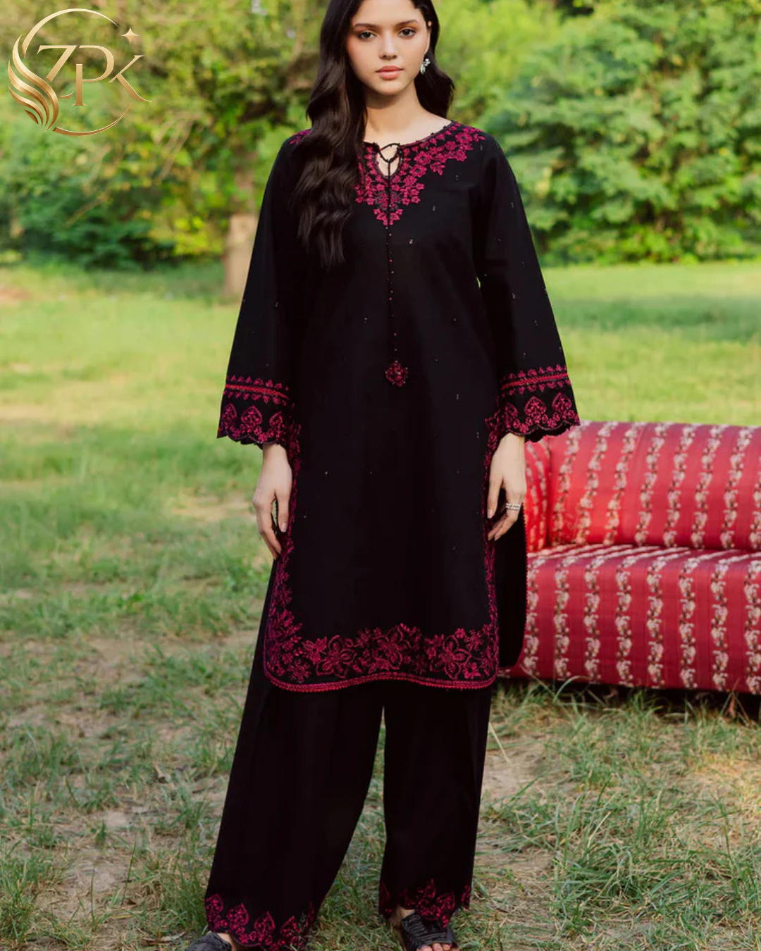 BATIK-2PIECE LAWN EMBROIDERED SHIRT WITH LAWN EMB SLEEVES-ZPK-267