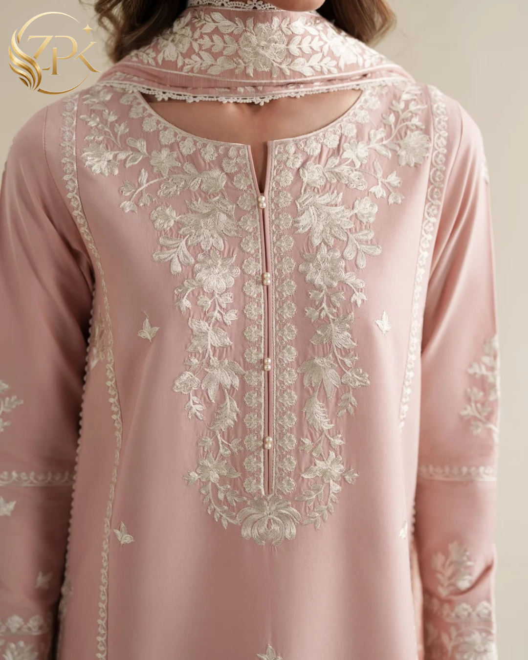 ZAIB-3PC LAWN EMBROIDERED SHIRT WITH CHIFFON EMB DUPATTA AND TROUSER-ZPK-4915