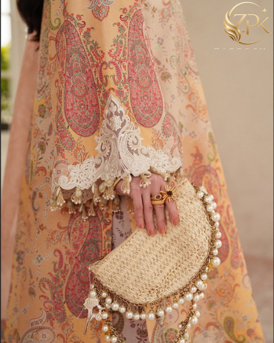 BAROQUE-3PC LAWN DIGITAL PRINTED EMB SHIRT WITH SILK PRINTED EMB DUPATTA AND PRINTED TROUSER-ZPK-014