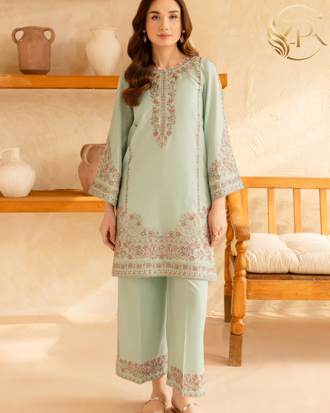 BATIK-2PC LAWN EMBROIDERED SHIRT WITH EMBROIDERED TROUSER-ZPK-218