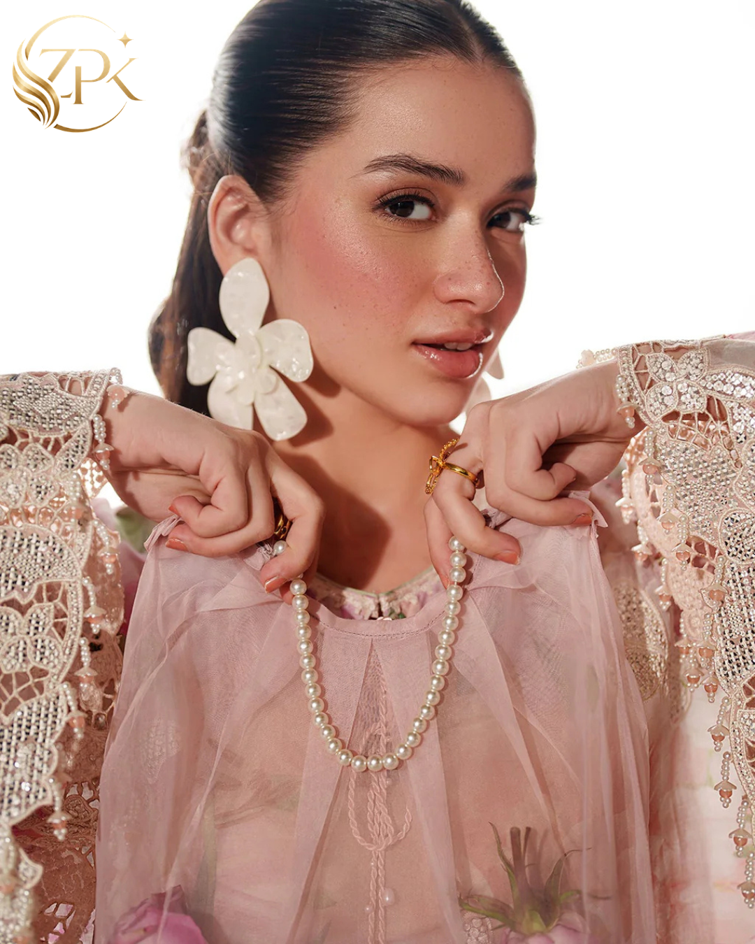 BAROQUE-3PC LAWN DIGITAL PRINTED EMB SHIRT WITH SILK PRINTED DUPATTA AND TROUSER-ZPK-054