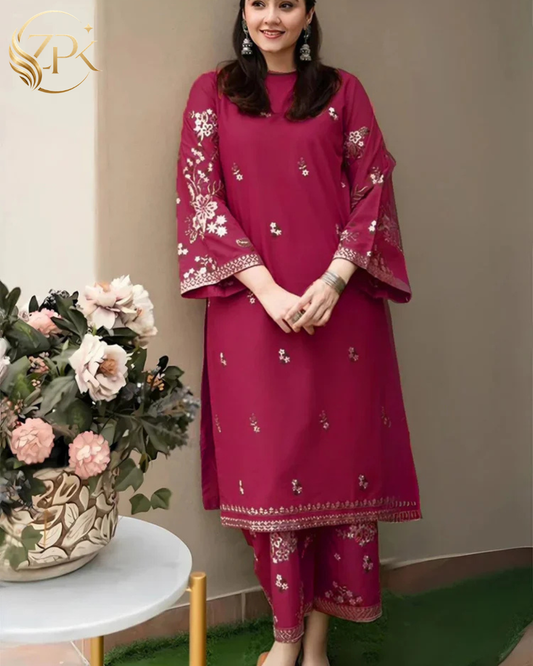 URGE-2PC LAWN EMB WITH SHIRT AND EMBROIDERED TROUSER-ZPK-224
