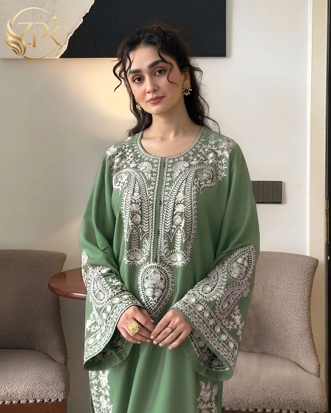 MIRANA-2PC LAWN EMB SHIRT WITH EMB SLEEVES AND EMB TROUSER-ZPK-250